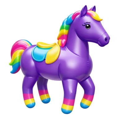  Lisa Frank style inflatable vinyl chubby horse toy figure  sticker