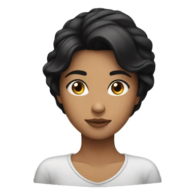 black haired beauty gazing sticker