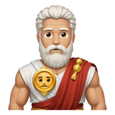 An emoji of the Greek god Zeus sticker