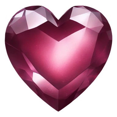 crystal heart with burgundy shimmer sticker