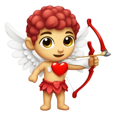 cupid cute with a bow with heart red sticker