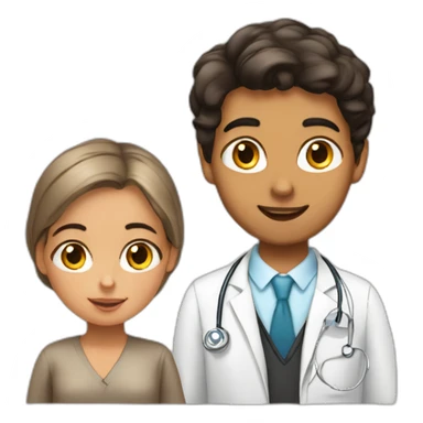 Jewish girl with ophthalmologist tanned skin Arabic boy sticker