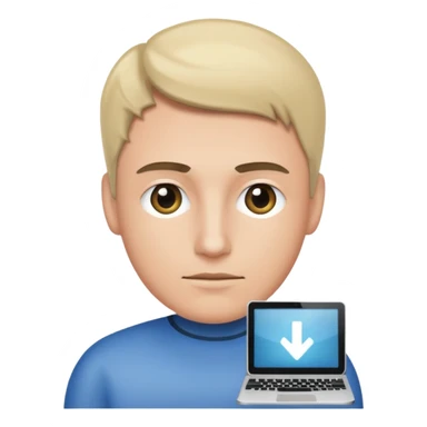 an icon of a person with a small computer chip next to him sticker