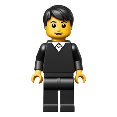 A good looking, realistic and isometric lego black on black background sticker