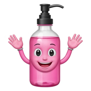 Smiling freaky baby oil bottle pink sticker