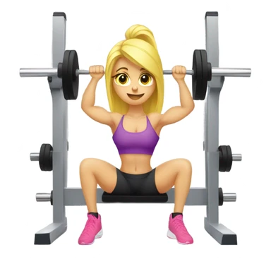 blonde gym girl on squat rack sticker