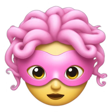 white medusa gorgona in pink sleep mask sticker