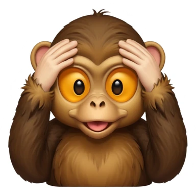 I want duck 🦆 emoji and monkey 🐒 emoji mashed together making a monkeyduck covering his eyes see no evil sticker
