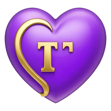 The golden Letter “t” gilded inside a Purple Heart sticker