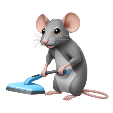 rat doing the ironing sticker