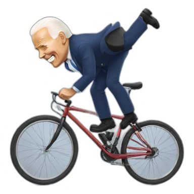 Joe Biden falling with his bicycle sticker