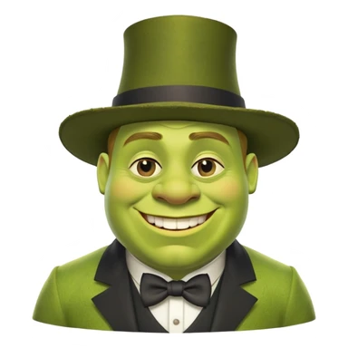 Shrek with a monocle and a mafioso hat sticker