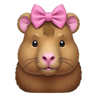 Capybara with pink bows sticker