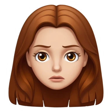 Eyes rolling Tammy with long brown hair. She is rolling her brown eyes because she is annoyed.  sticker