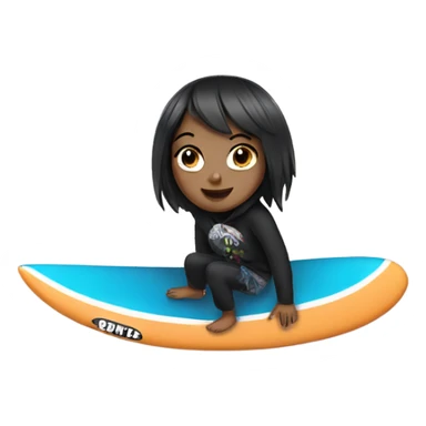 Emo girl on a surfboard  sticker
