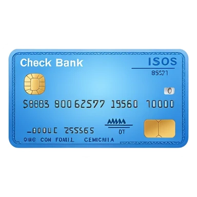 Blue bank check sticker