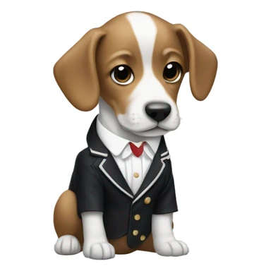 Puppy wearing thom browne sticker