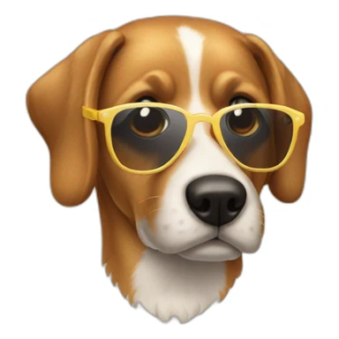 Chien avec lunettes de soleil sticker