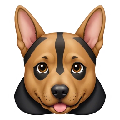Pit bull/german shepherd mixed dog colored like a German shepherd with floppy ears sticker
