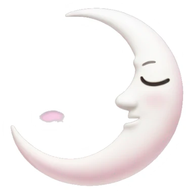 White Crescent moon and pink clouds sticker