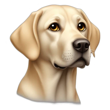 Labrador-noir-oreilles droites et lèvres relevées sticker