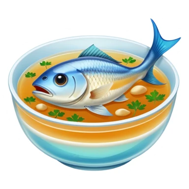 watery soup, fish head sticker