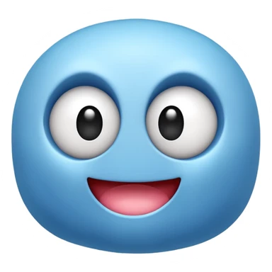 Sky Blue Pacman ghost character with big eyes sticker