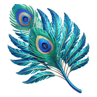Peacock feather 3d sticker