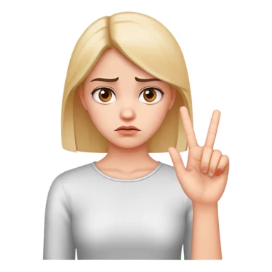 annoyed girl with stop hand gesture sticker
