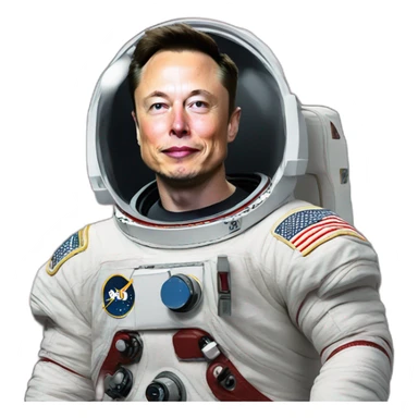 elon musk on the moon sticker