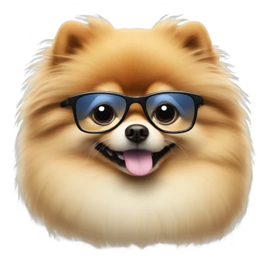 pomeranian with glasses sticker