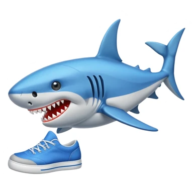 Tiburón con zapatillas azules  sticker