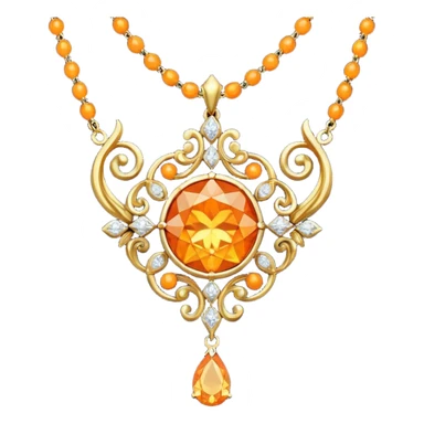 fantasy-magic-orange-necklace-diamonds sticker