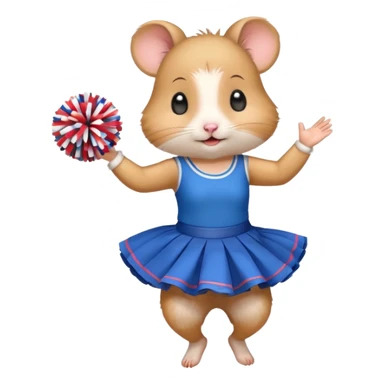 hamster girl dancing with skirt holging o mpom sticker
