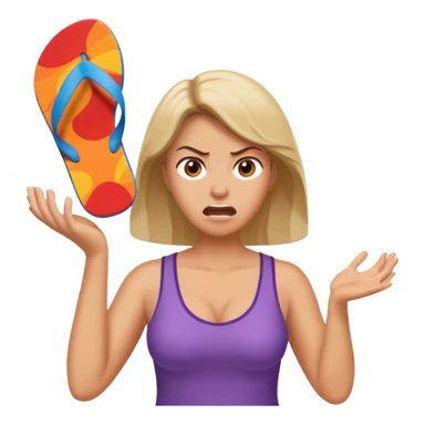 Une maman énervée jette une claquette sticker