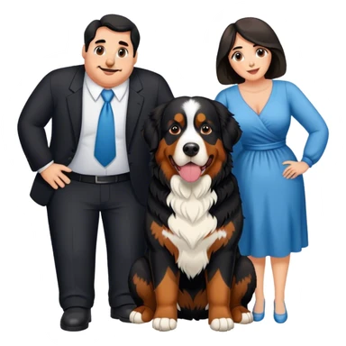 Bernese mountain dog with husband and wife sticker