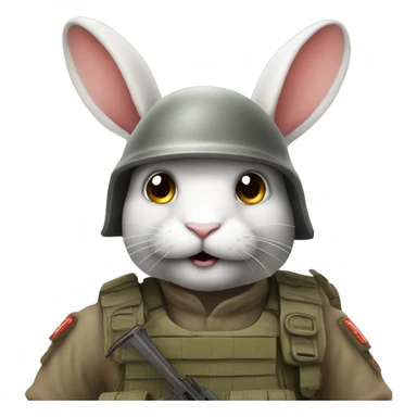 Rabbit going to war sticker