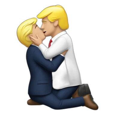 Donald trump kiss Emmanuel macron sticker