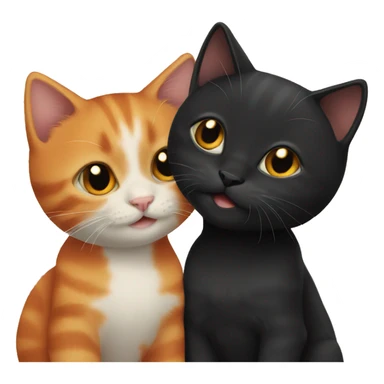 small black kitten and orange cat sticker
