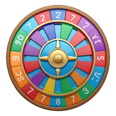 rainbow roulette wheel seven sectors sticker