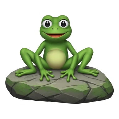 pepe the frog sitting on rock sticker