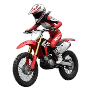 Motocross lady wheelie honda red sticker