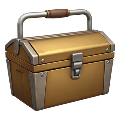 3D ancient Brown golden toolbox filled with files sticker