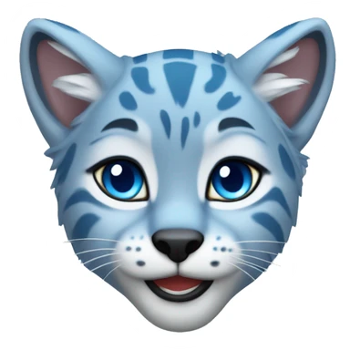 A blue lynx cub sticker