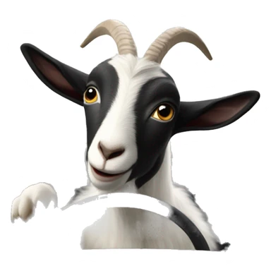 Goat in puffy black coat driving 2024 hummerEV sticker