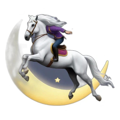 Magical horse jumping over the moon sticker