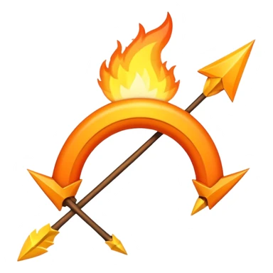 arco de flechas de fuego sticker