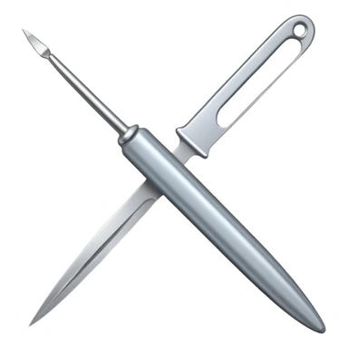 A long thin silver scalpel  sticker