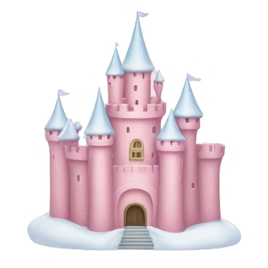 pastel pink snow castle sticker