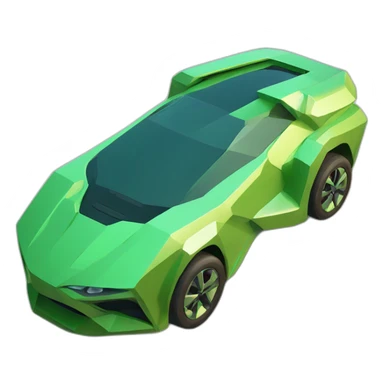 futuristic car green lowpoly sticker